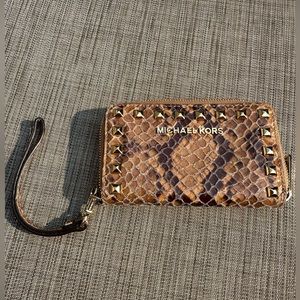 Michael Kors Snakeskin Wristlet **Great Condition**